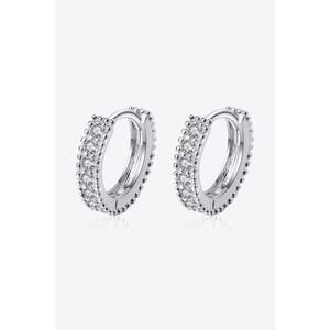 925 Sterling Silver Inlaid Moissanite Huggie Earrings